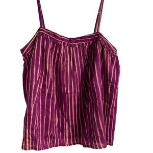A New Day Ruffle Tank Top Sleeveless with Small Straps Purple Size Large